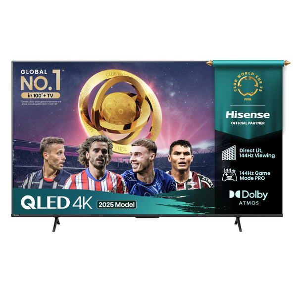 Hisense 55 Inch 4K QLED Smart TV 55E77NQTUK - Quantum Dot Colour, 4K AI Processor, Dolby Vision Atmos, Smooth Motion, Sports Mode, Vidaa OS with Freely, Youtube, Netflix and Disney+ (2024 Model)