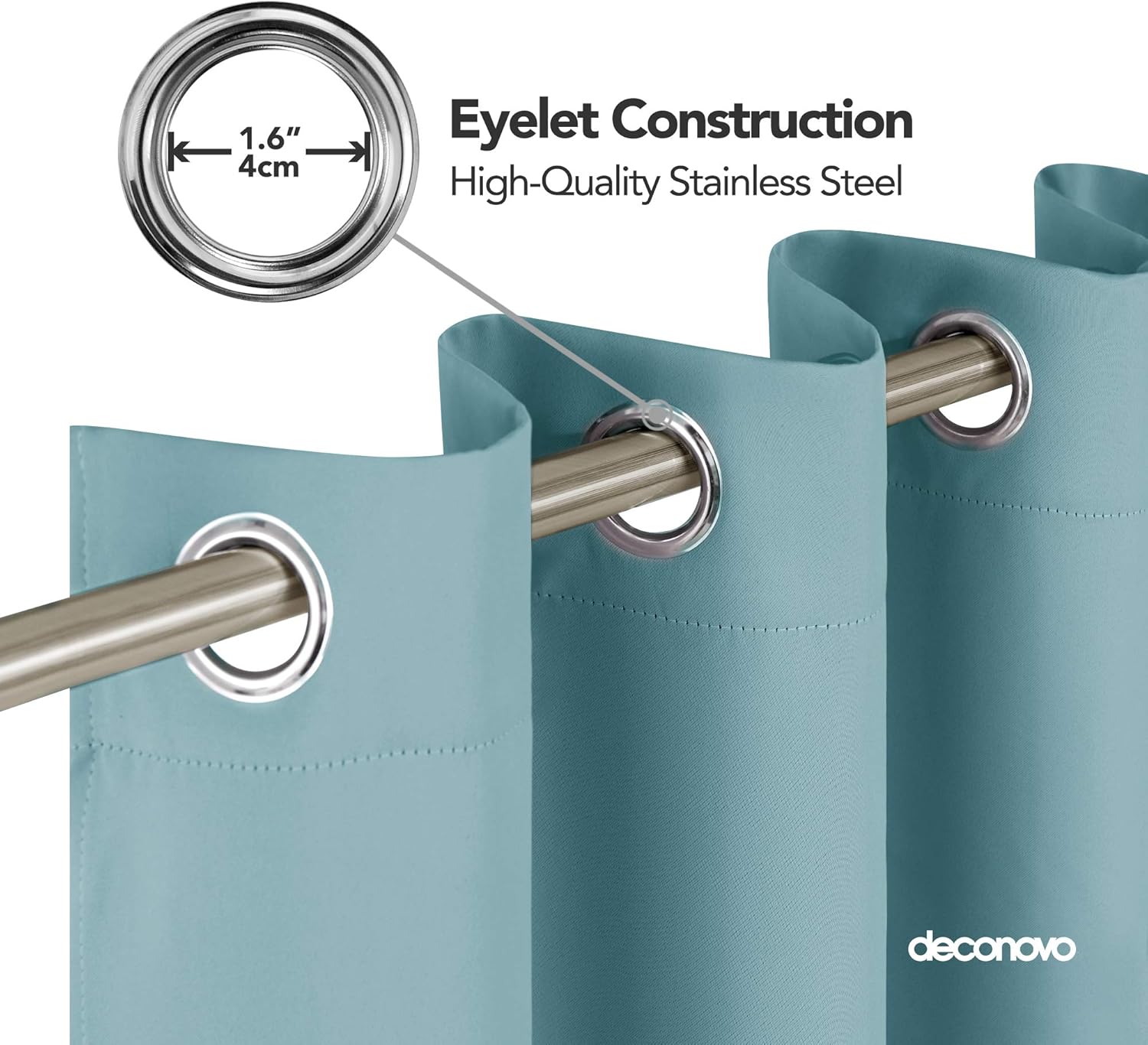 Deconovo Blackout Curtains Eyelet Super Soft Thermal Insulated Ring Top Blackout Curtains for Nursery 46 x 54 Drop Inch Dark Grey 2 Panels