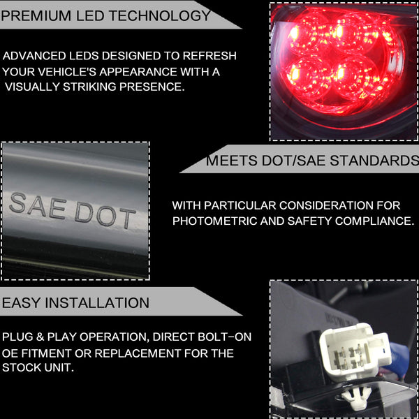 VLAND LED Tail Lights Compatible with Toyota 86 GT86 2012-2020/Subaru BRZ 2013-2020/Scion FR-S 2013-2020, Full LED Rear Light with Sequential Indicator, Red White Lens