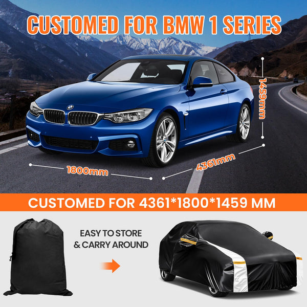 Car Cover Custom Fit for Mini Convertible F57(2016-2023), Car Covers for Outside Storage Waterproof Breathable, Full Cover Outdoor All Weather Protection Rain Sun Dust with Zip and Cotton(Black)