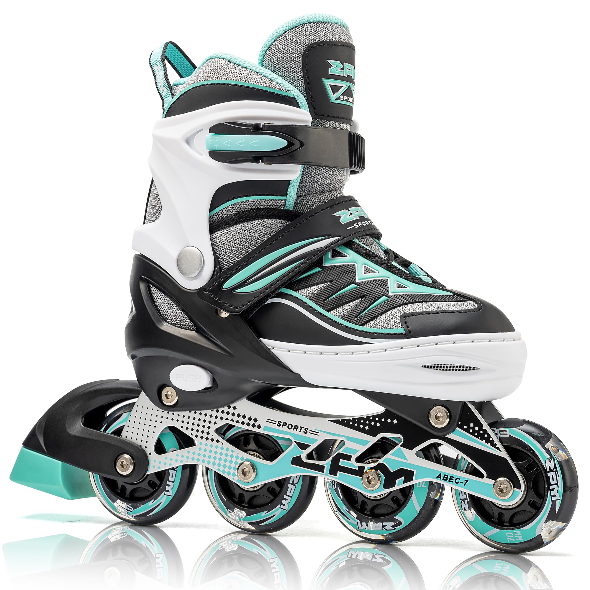 2pm Sports Adjustable Inline Skates, Stylish Design Beginner Roller Skates for Boys and Girls