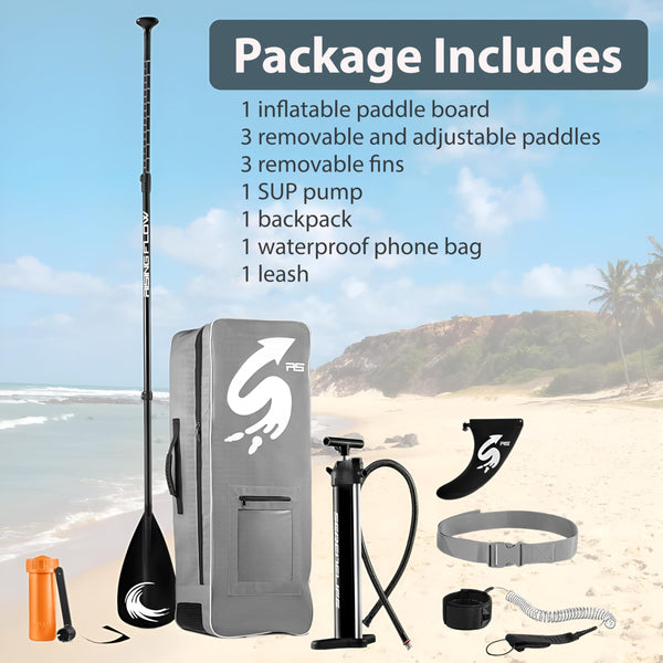 SereneLife Inflatable Stand Up Paddle Board, SUP Board- Paddleboards for Adults & Youth, Surfing Board Kit, 0.63cm Thick Standup Paddleboarding, Non-Slip Deck, Wide Stance, Surf Control w/Backpack