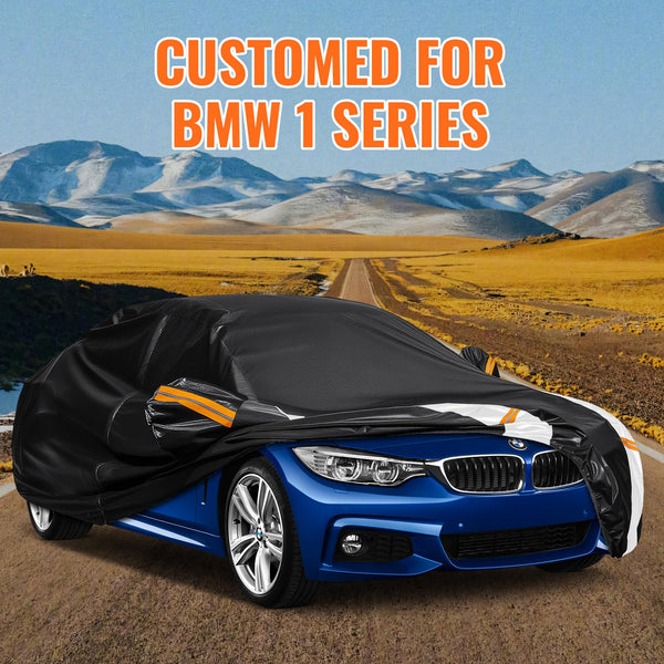 Car Cover Custom Fit for Mini Convertible F57(2016-2023), Car Covers for Outside Storage Waterproof Breathable, Full Cover Outdoor All Weather Protection Rain Sun Dust with Zip and Cotton(Black)