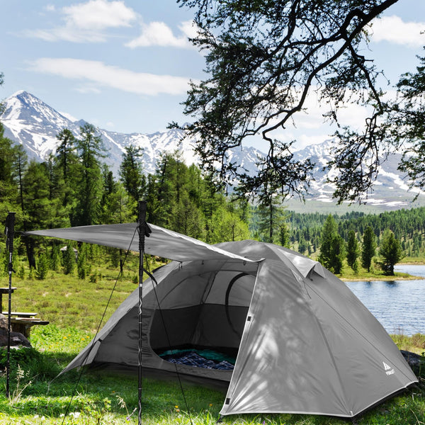 Forceatt Tent, 2-4 Man Tent for Camping, Easy Setup Lightweight Two Doors PU3000mm Waterproof Dome Tent, Windproof Instant Outdoor Tent Suitable for Traveling, Beach, Camping, Hiking, Mountaineering