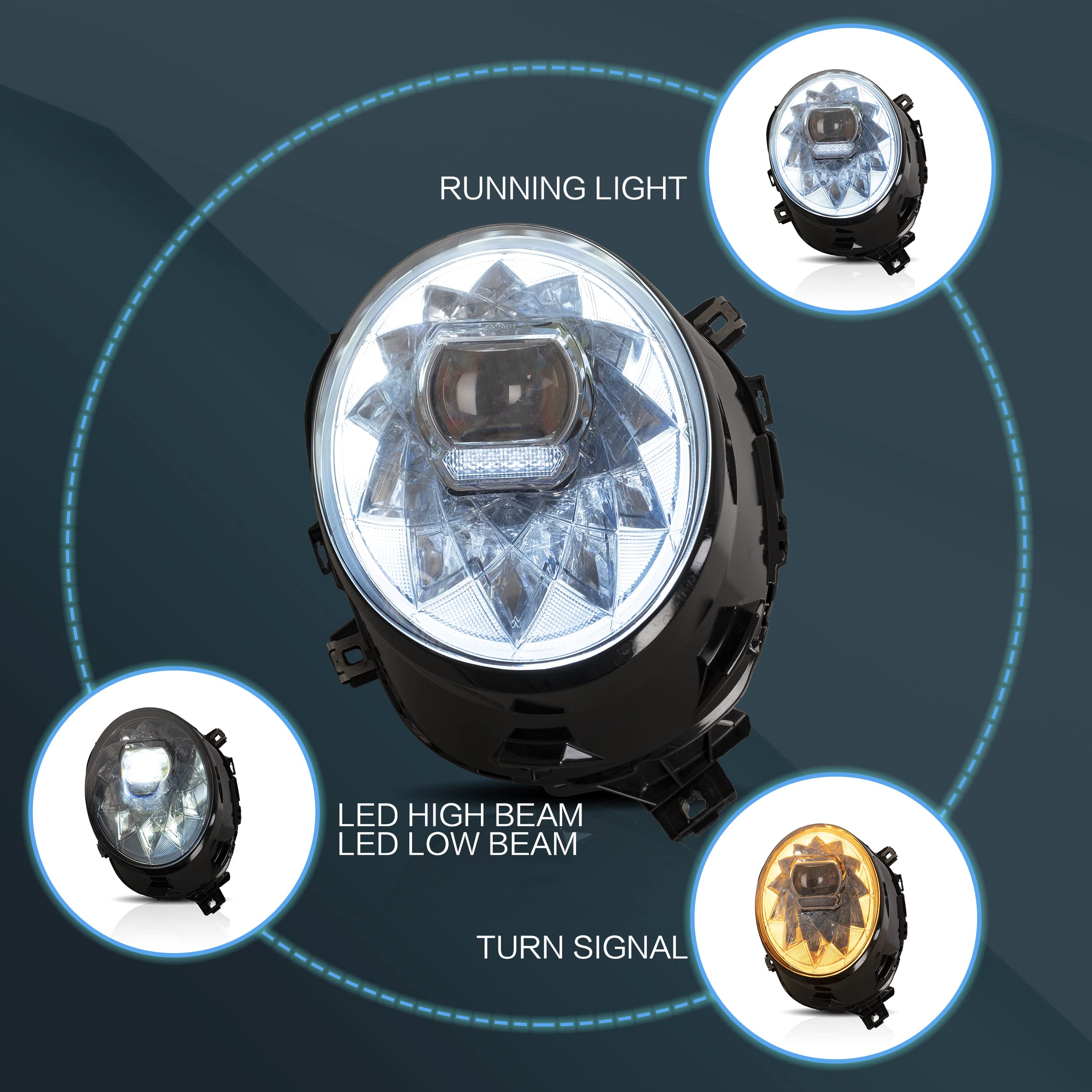 VLAND LED Tail Light Compatible with BMW Mini Cooper F55 F56 F57 2014-2021, Rear Lights with Sequential Turn Signal, Electroplated housing, Red