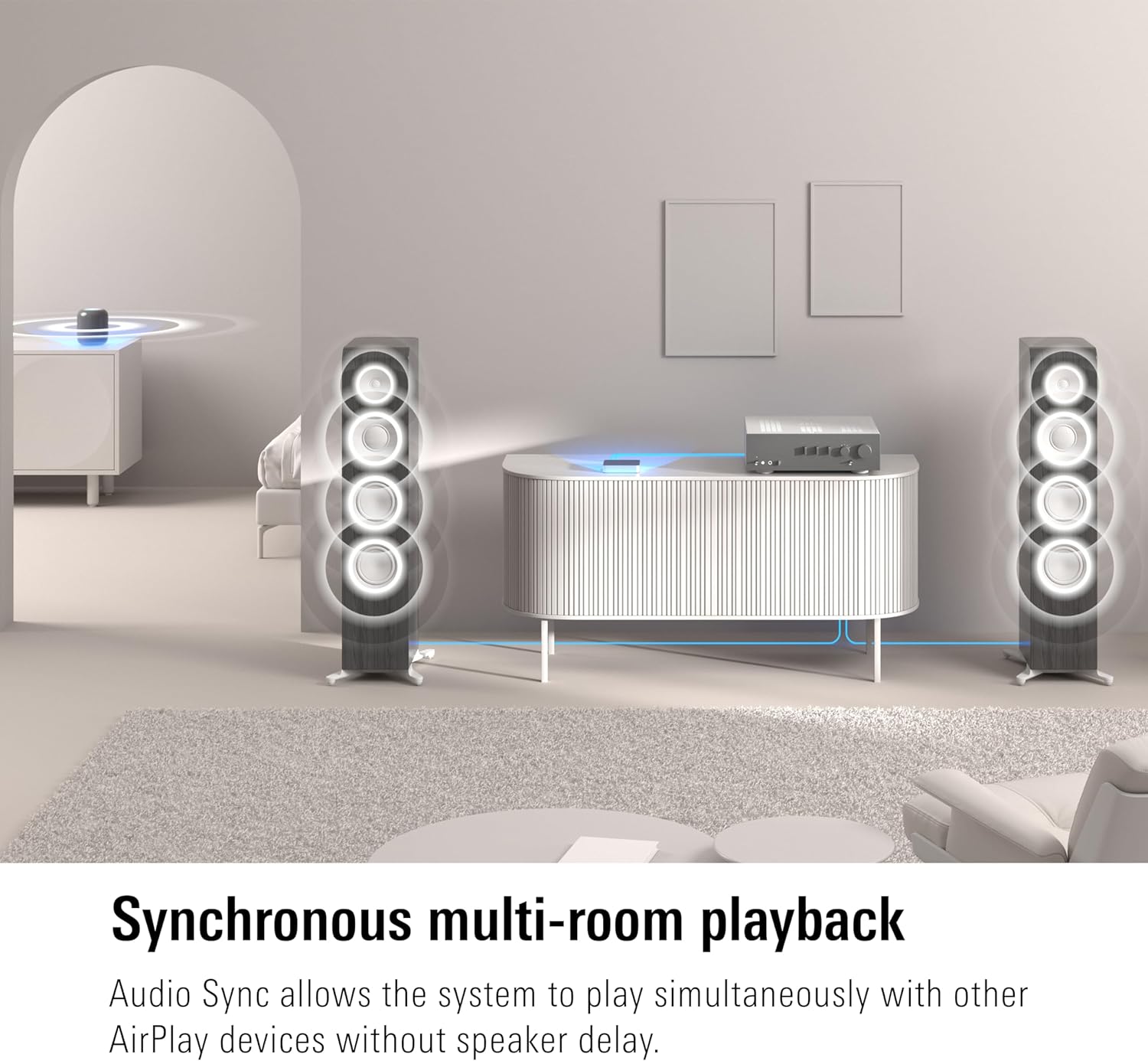 Eve Play (Apple Home) – Audio Streaming Interface for AirPlay, Upgrade to AirPlay audio streaming, Latency compensation, digital-to-analog converter, Three audio outputs, Ethernet, 2.4/5 GHz Wi-Fi