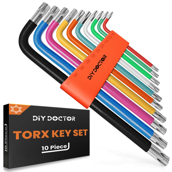 DIY Doctor Hex Key Set (9 Pieces) – Long Ball-End Allen Keys from 1.5mm to 10mm – Durable Hex Key Set