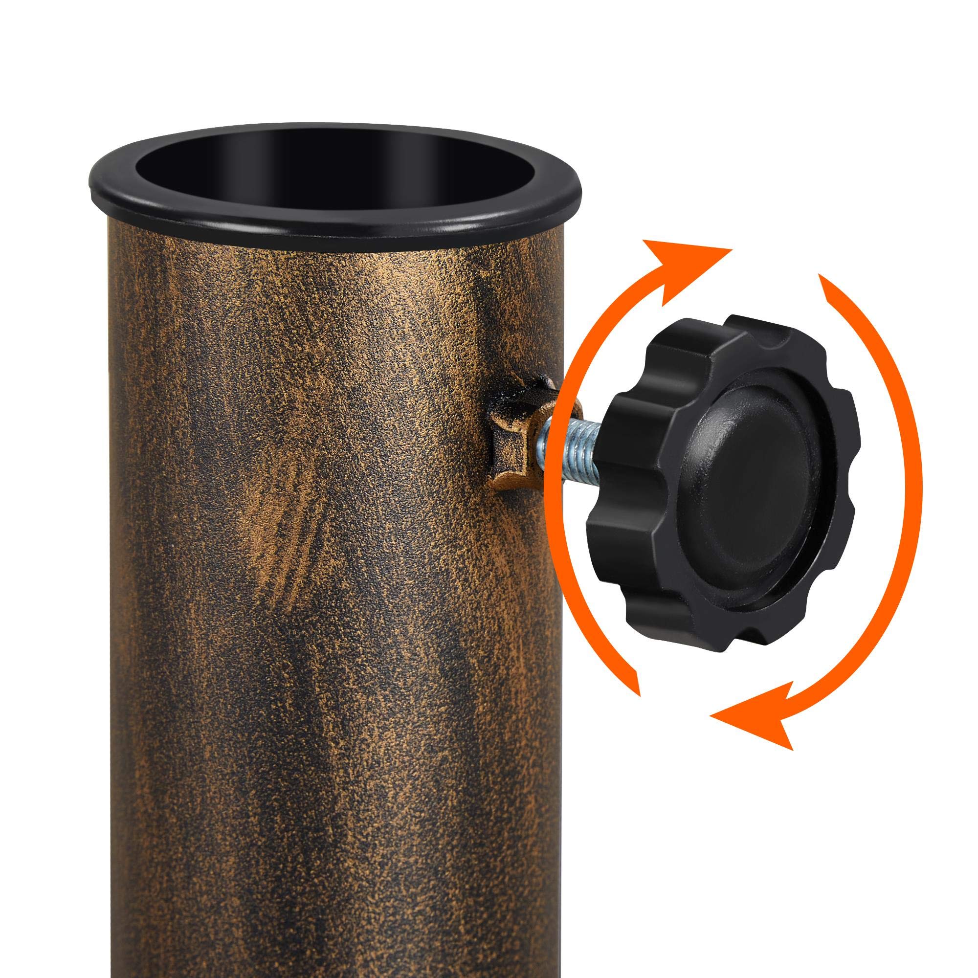 Yaheetech 10kg Patio Umbrella Stand Parasol Base Weight Heavy Duty Garden Parasol Stand Holder Round Iron Umbrella Base Stand Bronze