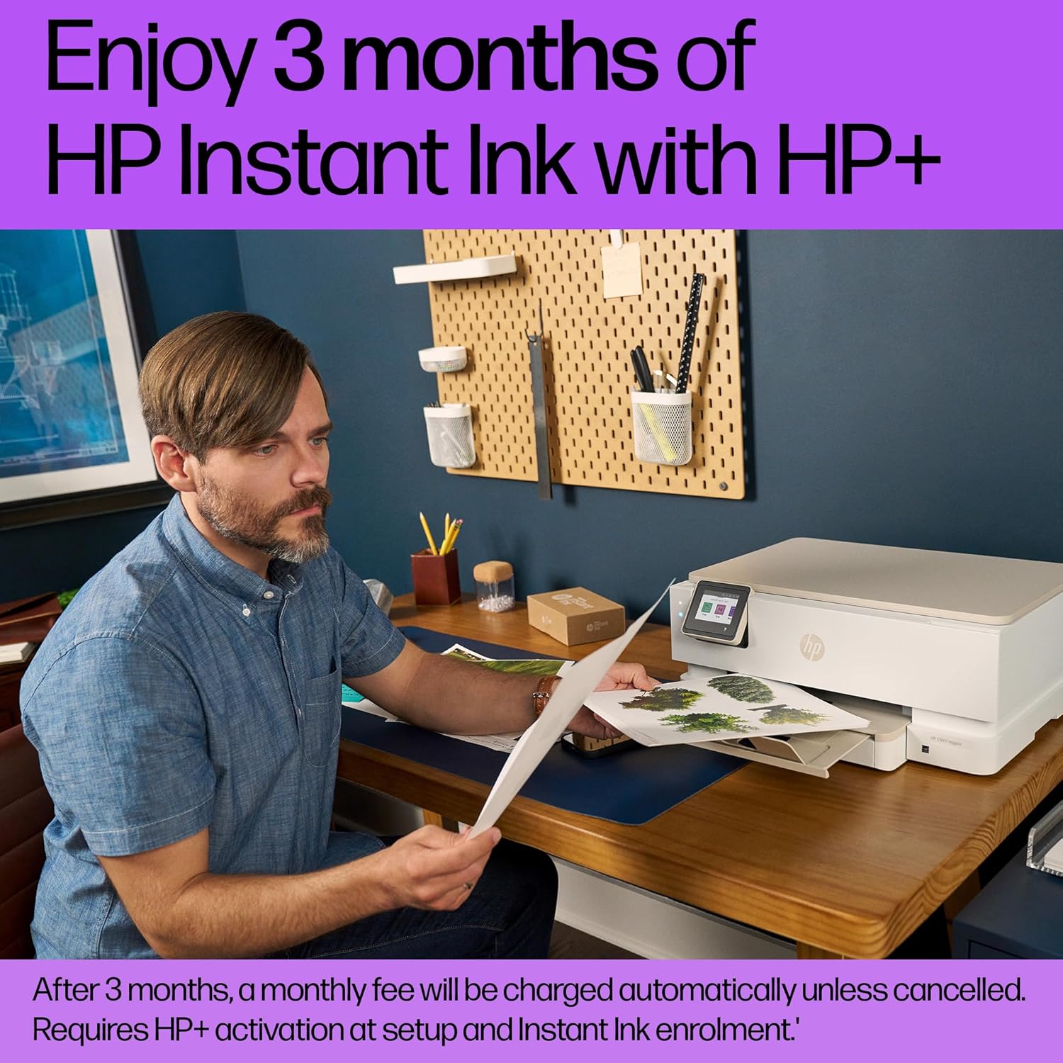 HP ENVY Inspire 7220e All-in-One Wireless Colour Printer | 5 months free Instant Ink limited time only | White | 2-sided printing | Touchscreen | Self-healing Wi-Fi