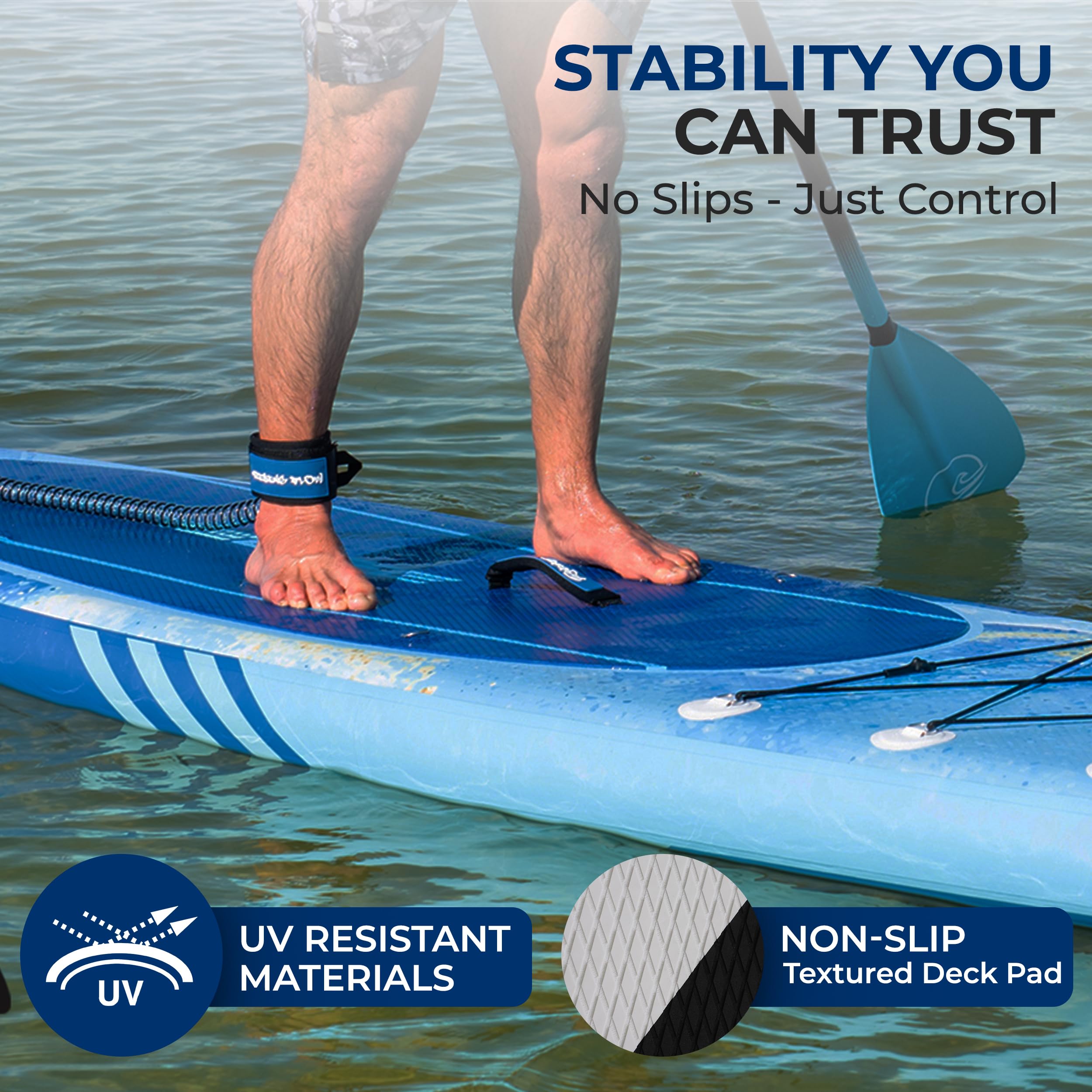 SereneLife Inflatable Stand Up Paddle Board, SUP Board- Paddleboards for Adults & Youth, Surfing Board Kit, 0.63cm Thick Standup Paddleboarding, Non-Slip Deck, Wide Stance, Surf Control w/Backpack