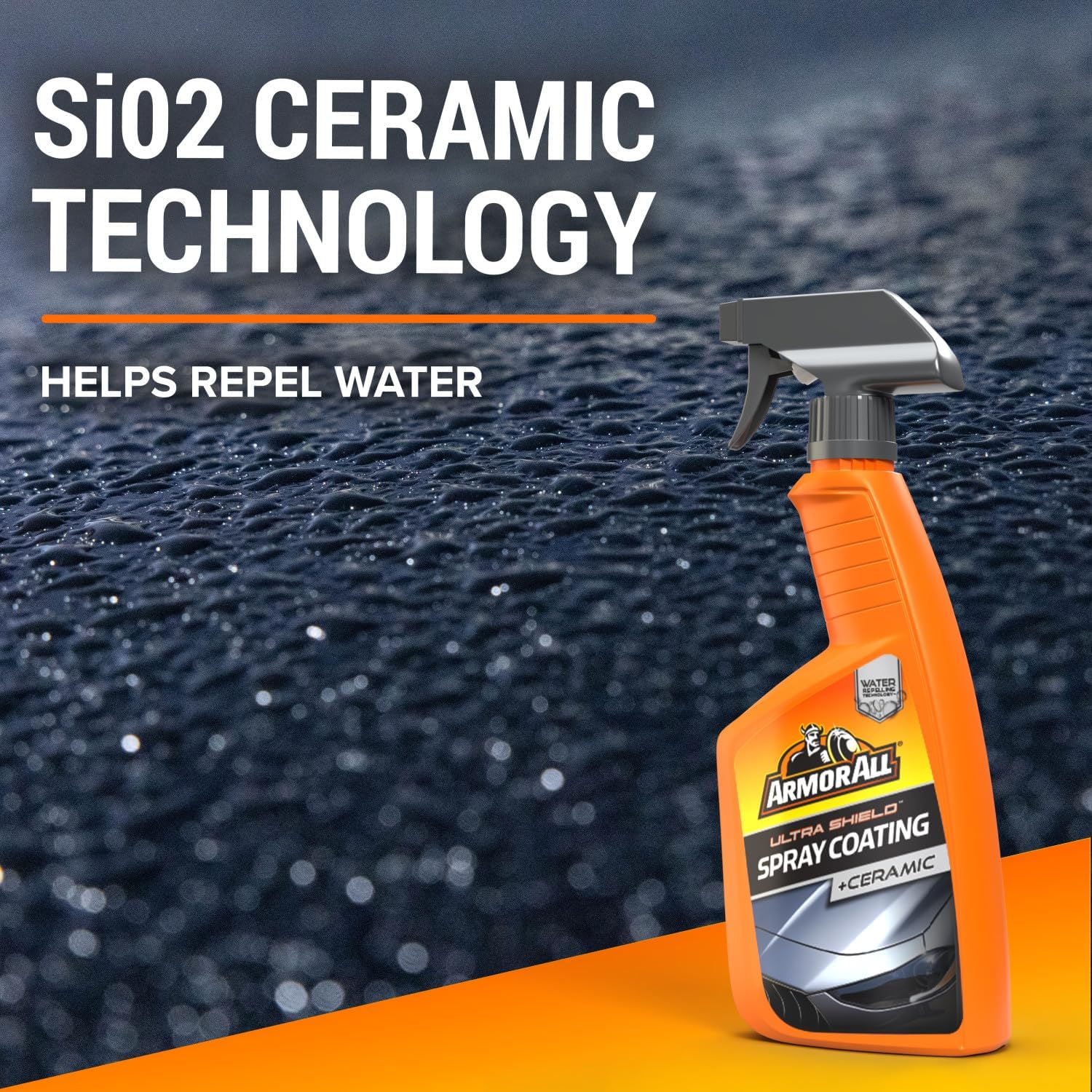 Armor All Ultra Shield + Ceramic Spray Coating Spray 500ml, Triple Action Ceramic Coating Formula for a Clean and Shiny Car, Water Beading and Dirt Repelling Technology to Prevent Stains