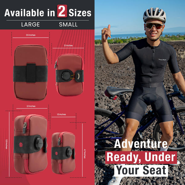 Lumiere & Co. Falcon Magnetic Bike Saddle Bag – 0.69L | 6" x 3.5" x 2" | Sleek Minimalist Brick Design, Fast Magnetic Buckle Attachment | Road Cycling–Specific Bike Seat Bag (Black, Large)