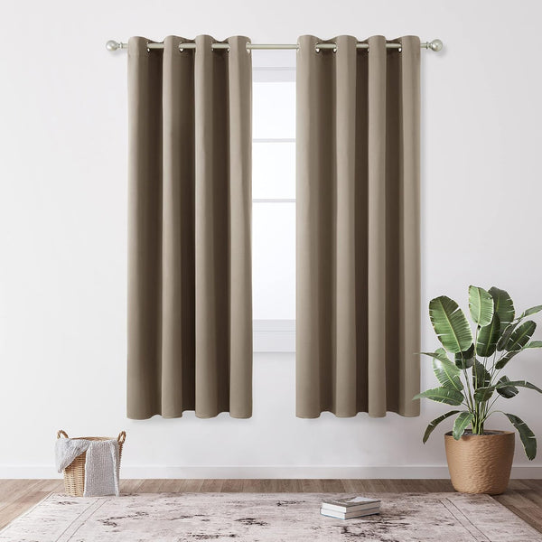 Deconovo Blackout Curtains Eyelet Super Soft Thermal Insulated Ring Top Blackout Curtains for Nursery 46 x 54 Drop Inch Dark Grey 2 Panels