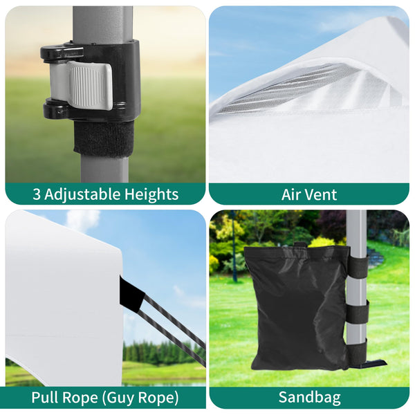 YITAHOME 2.5x2.5M Instant Heavy Duty Pop Up Gazebo, Waterproof Folding Garden Camping Party Tent Canopy Marquee with Roller Bag for Patio Markets Beach