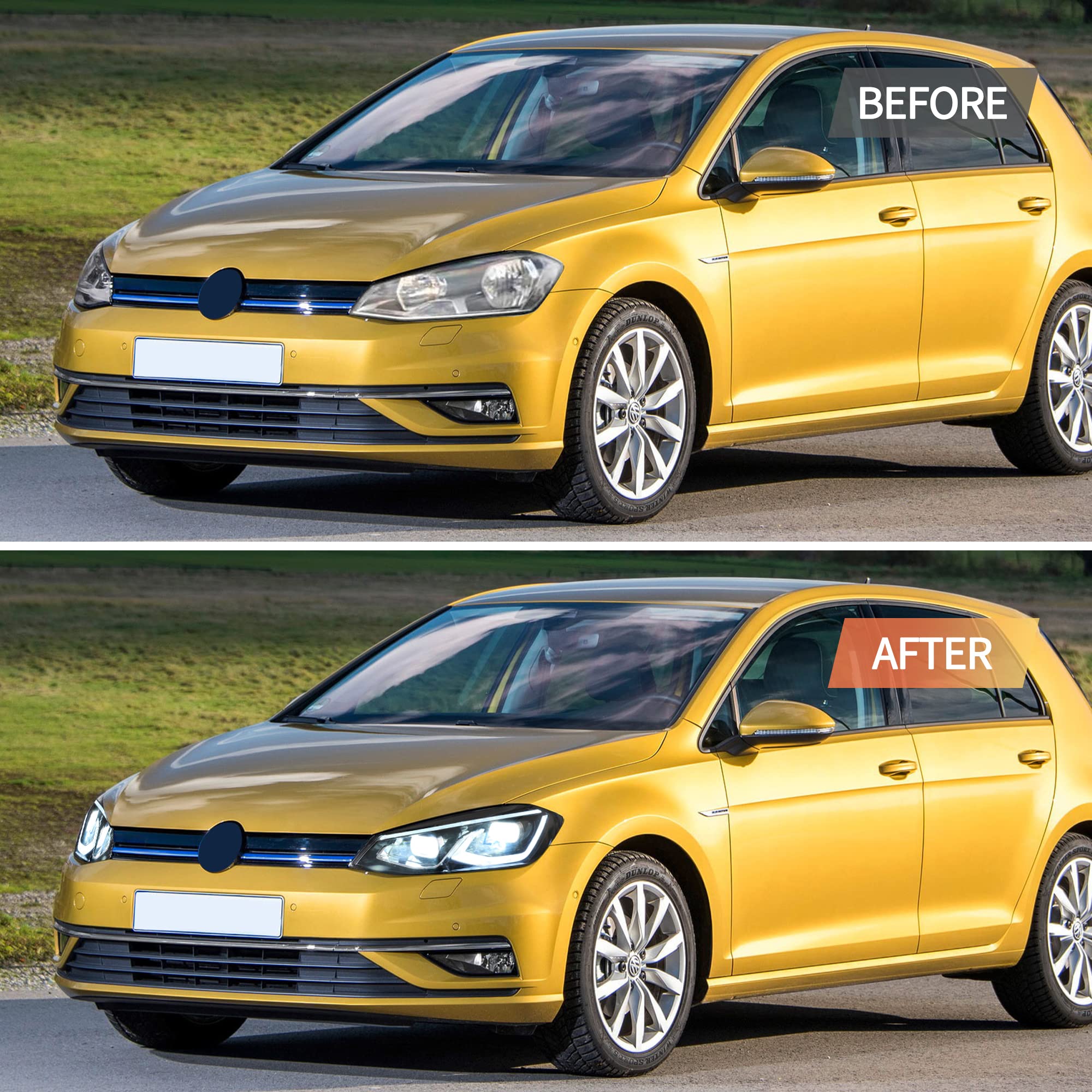 VLAND LED Rear Lights compatible with Golf MK7 Golf MK7.5 Hatchback 2012-2020 [Not fit MK7.5 GTI & R], w/Sequential indicator, Driver & Passenger Side - Red