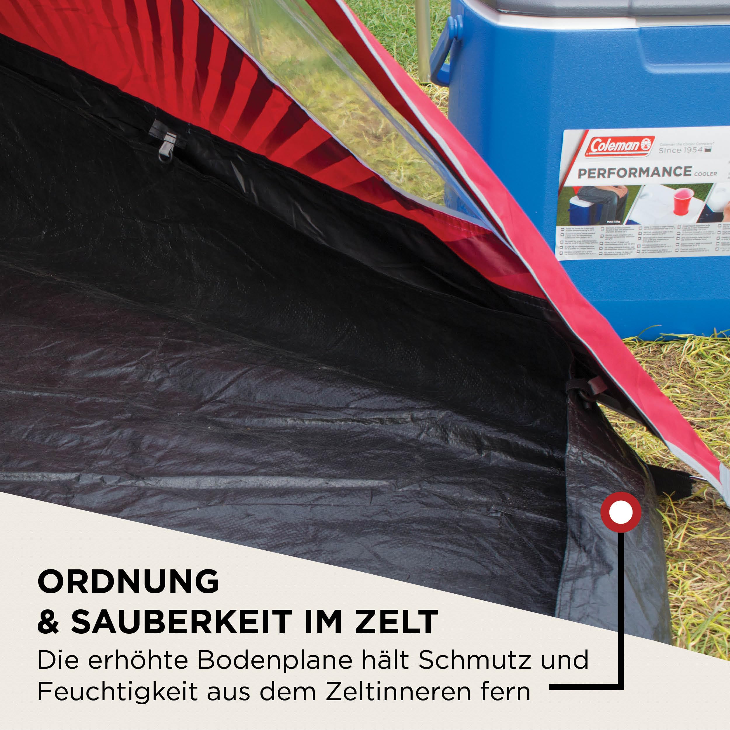 Coleman Tent The BlackOut | 3-4 man Festival Camping tent with BlackOut Bedroom Technology | extra dark bedrooms | 3-4 Person Dome Tent 100% waterproof with sewn in groundsheet