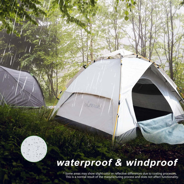 LEVSON Pop Up Tent 3 Man Waterproof Camping Tent with Screened Porch, 3 Person Dome Tent, 4 Season Outdoor Camping Tents Easy Setup for Backpacking & Hiking