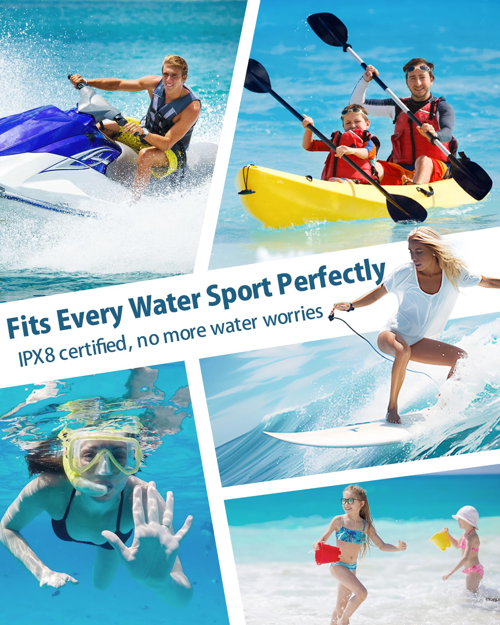 YOSH Waterproof Phone Pouch 2 Pack, 7 inch IPX8 Waterproof Phone Case for Swimming Travel Beach Trip Snorkelling Kayaking, Underwater iPhone Case for iPhone 16 15 14 Pro Max, Samsung S25 S24 Ultra