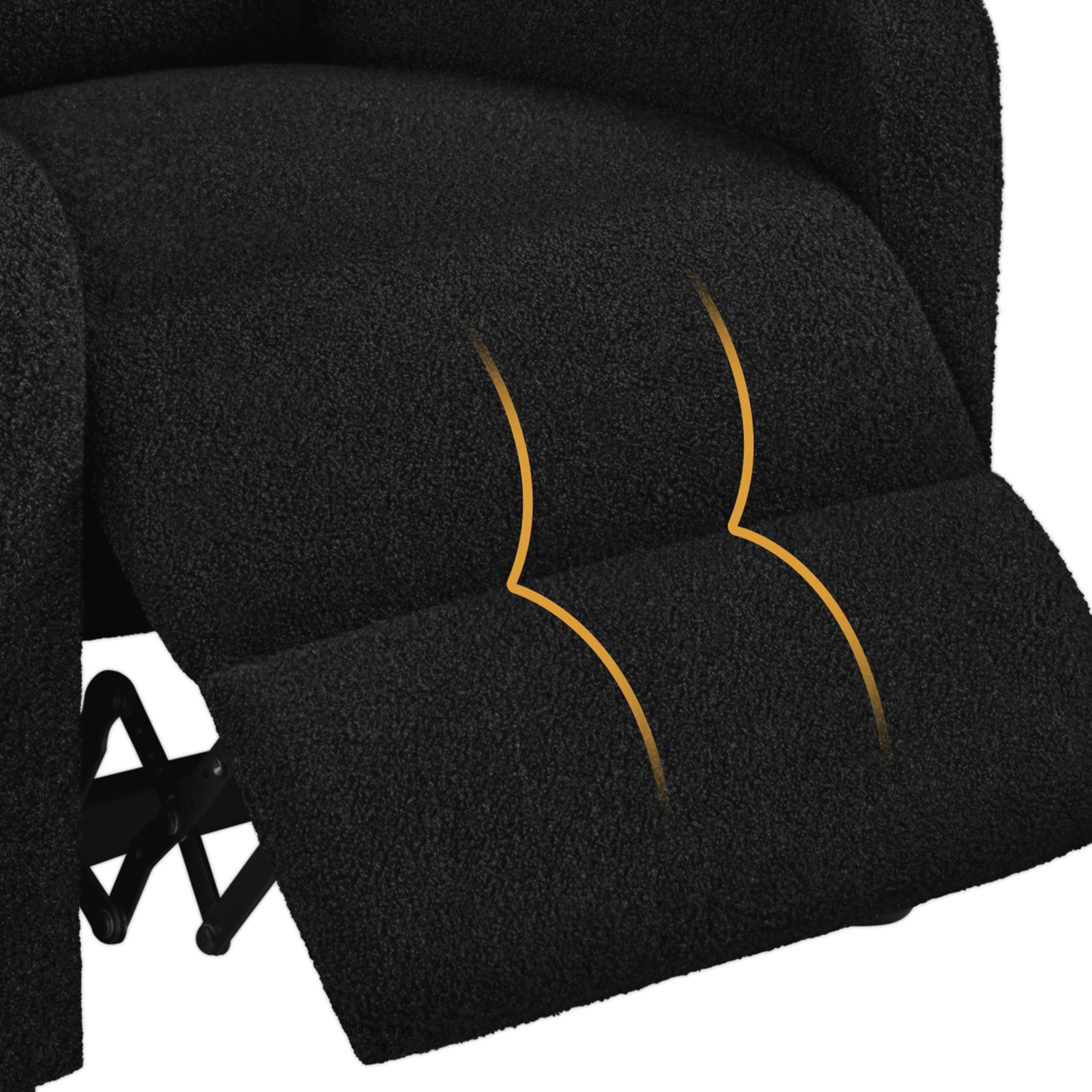 Yaheetech Recliner Armchair Single Padded Seat Boucle Fabric Sofa Lounge Home Living Room Theater Adjustable Leg Rest and Reclining Functions Ivory