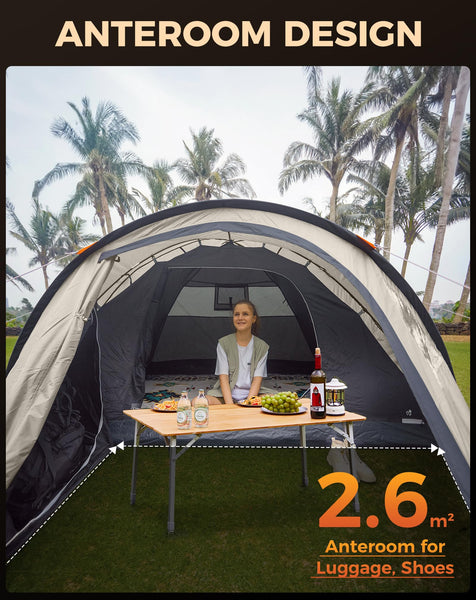 KingCamp Camping Tent for 4 Man, Ultralight Waterproof Dome Tent, Compact and Backpack-Friendly, Ideal Tent for Camping, Trekking and Outdoors