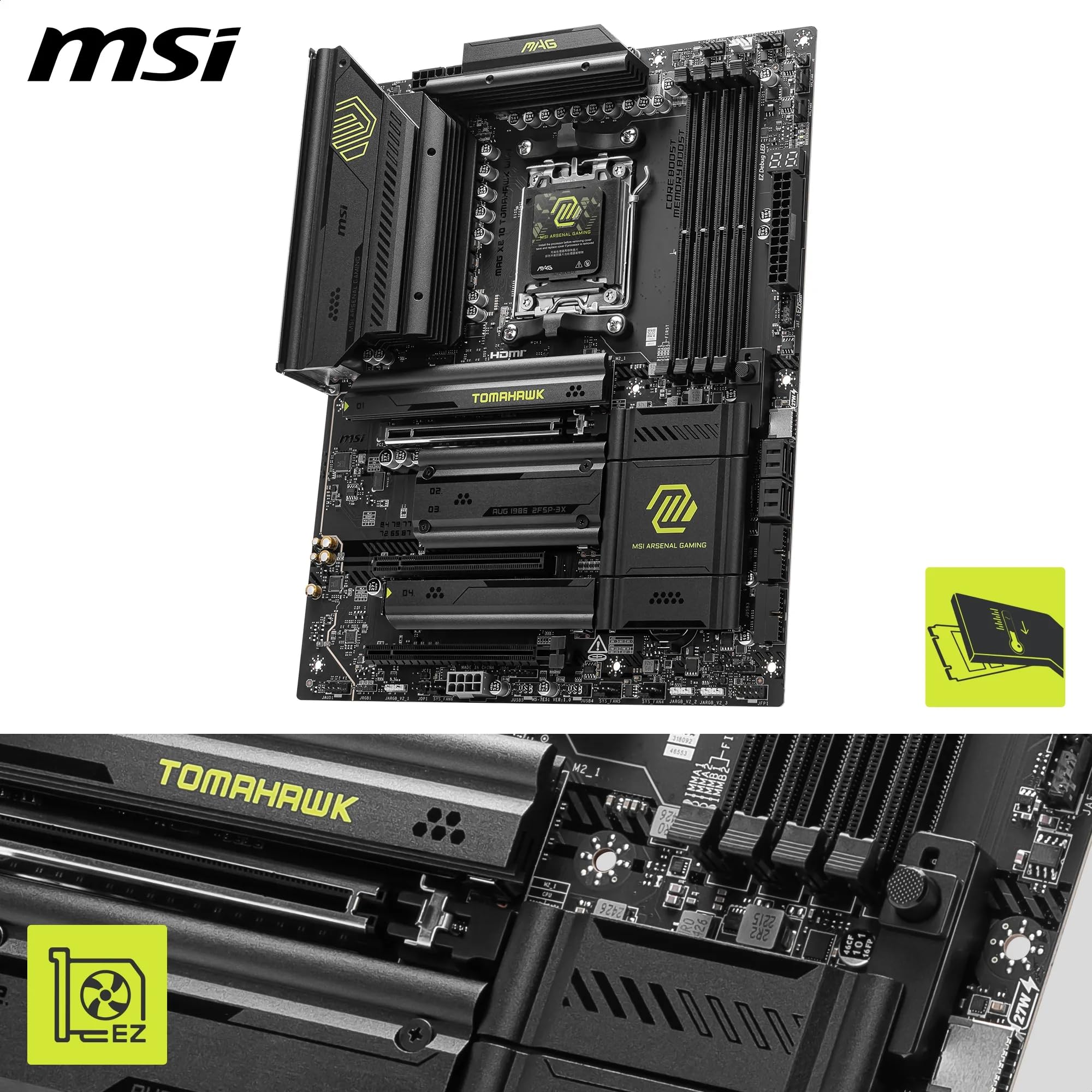 MSI X670E GAMING PLUS WIFI Motherboard, ATX - Supports AMD Ryzen 9000 / 8000 / 7000 Series Processors, AM5 - 80A SPS VRM, DDR5 Memory Boost 7800+ MHz/OC, PCIe 5.0 x16, M.2 Gen5, Wi-Fi 6E