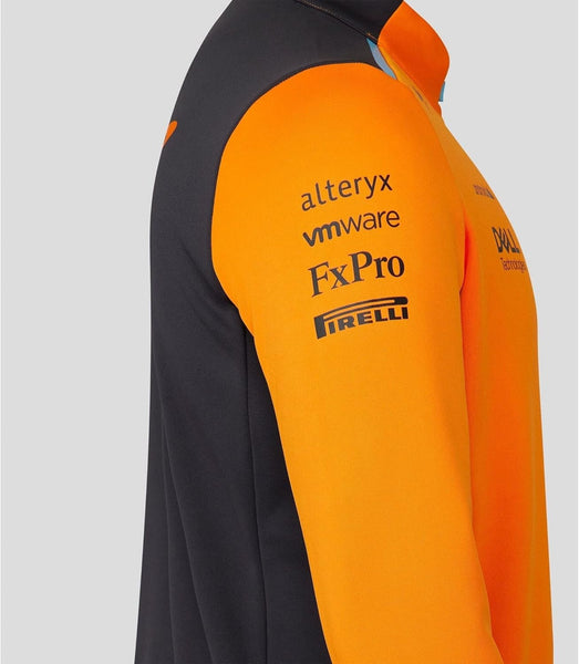 McLaren Formula One Team - Official 2023 Formula 1 Merchandise - Replica Team Quarter 1/4 Zip Top Midlayer - Papaya/Phantom - Men's (XL)
