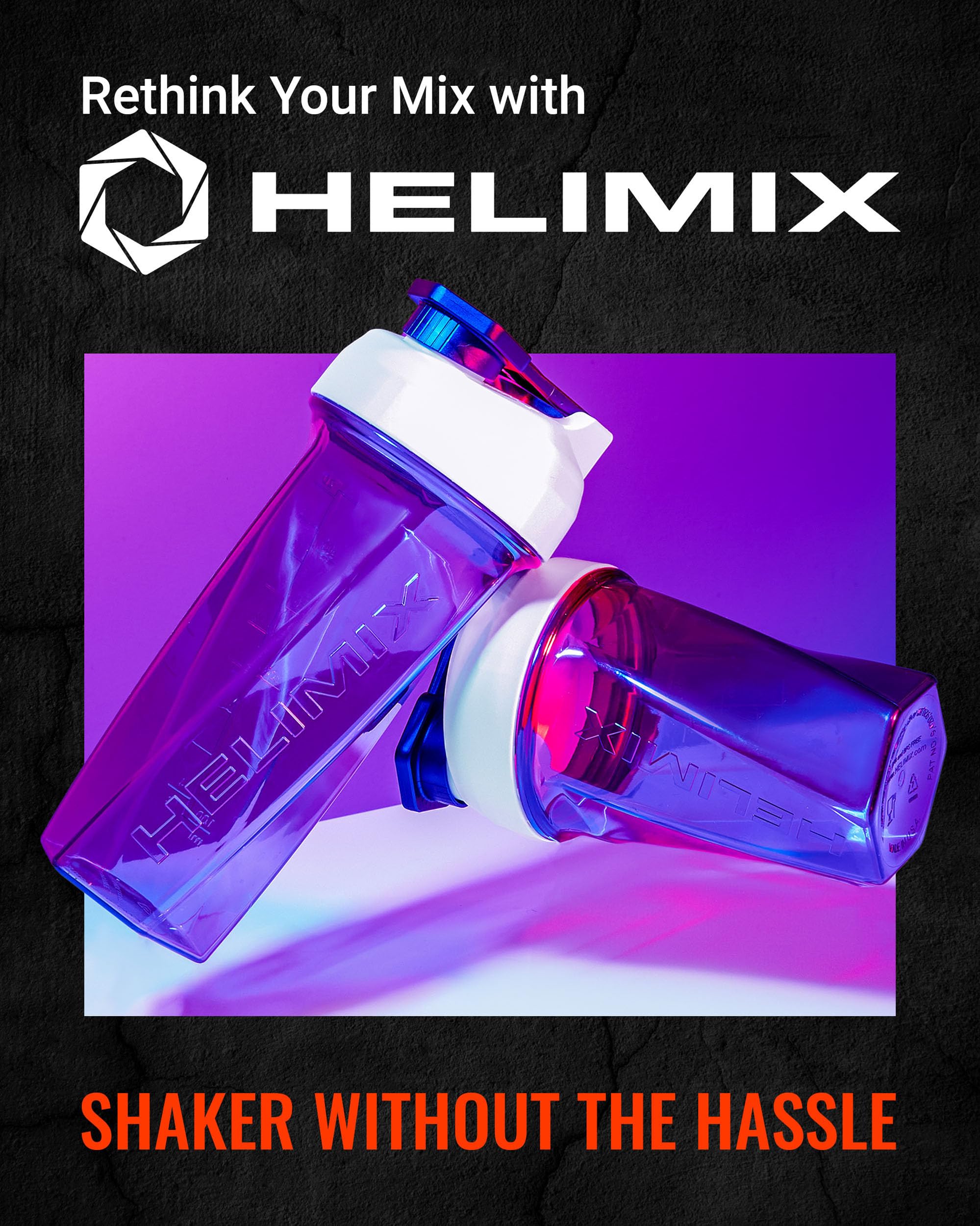 Helimix 2.0 Vortex Blender Shaker Bottle 828 ml - No Blending Ball or Whisk - USA Made - Portable Pre Workout Whey Protein Drink Cup - Mixes Cocktails Smoothies Shakes - Top Rack Safe