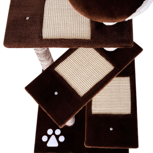 dibea Cat Scratcher Cat Tree Activity Centre Scratching Post 100 cm two coloured (brown/beige)