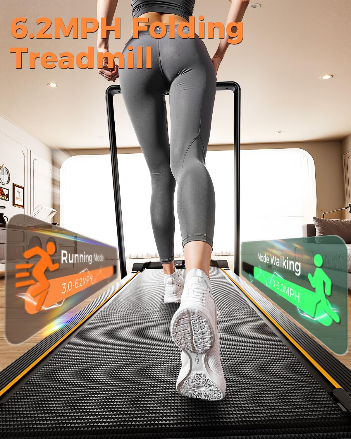 BestGod Walking Pad, 2.5-HP Quiet Under Desk Treadmill, Portable with LED Display, 150KG Capacity, Treadmill for Home/Office, Remote Control