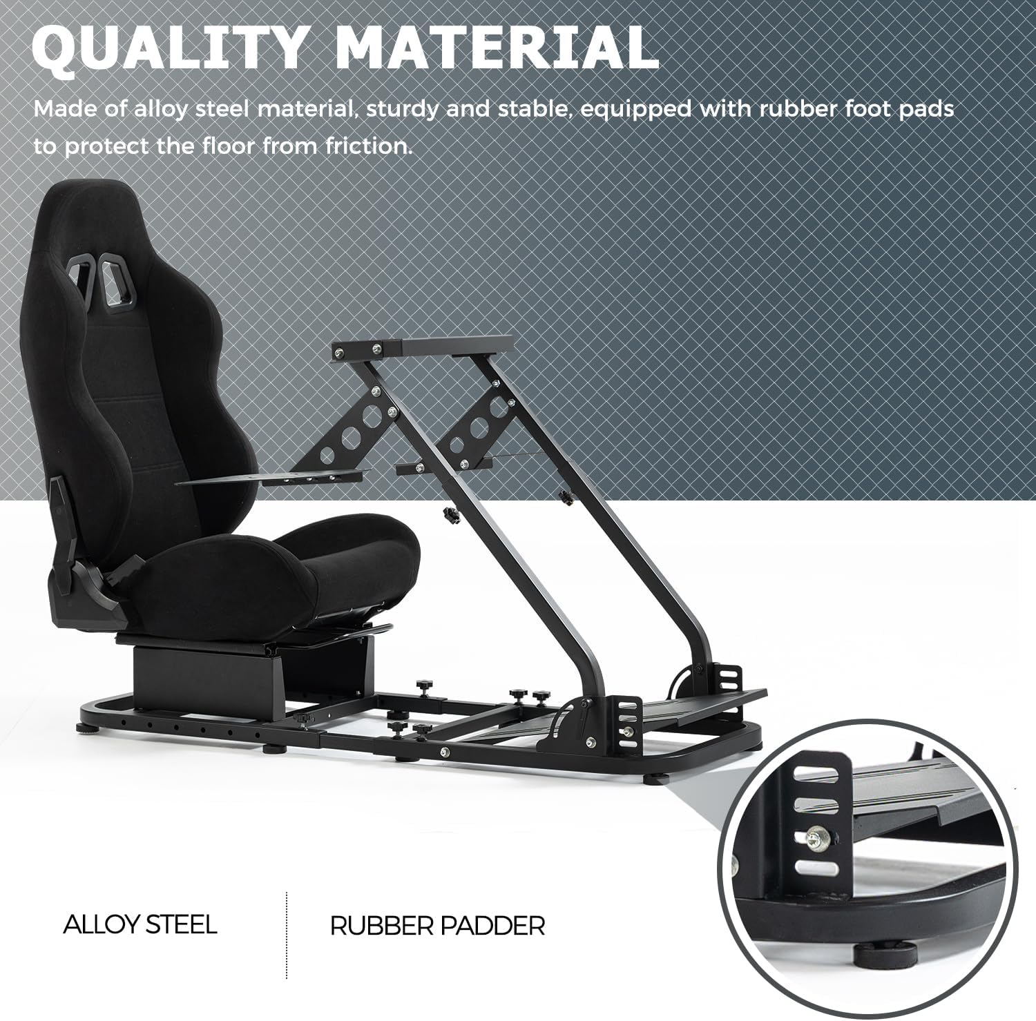 Minneer Flight Racing Simulator Cockpit with Black Seat,Fit for Logitech Thrustmaster joysticks or Yoke G920 G923 T80 T150,Sim Game Stand With 2 Shift Rod Fittings Not Include Wheel Pedal