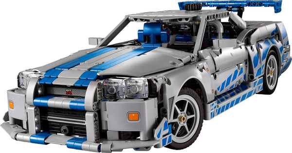 LEGO Technic 2 Fast 2 Furious Nissan Skyline GT-R (R34) Car Model Kit for Adults - incl. a Drift Function, Steering, Suspension & a 6-Cylinder Engine - Collectible Gift for Fans - 42210