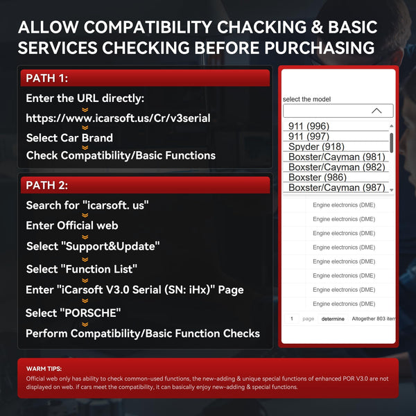 iCarsoft POR V3.0 Scanner for Porsche, 27 Reset Services OBD2 Scanner Code Reader, OIL/BLD/EPB/SAS/BMS/ETC/INJ/DP-F/TPMS Reset, 4-in-1 Graph Data, Bi-Directional Test, Lifetime Free Update