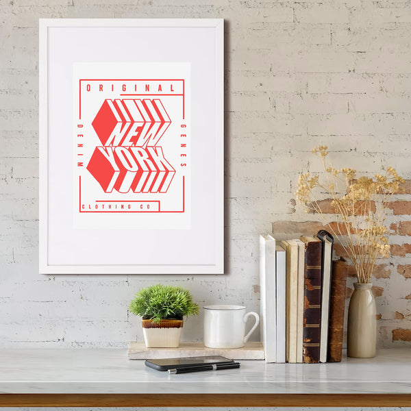 Fabian Clarke London A1 Modern White Wooden Picture Photo Frame with White A2 Mount to Hang Portrait or Landscape