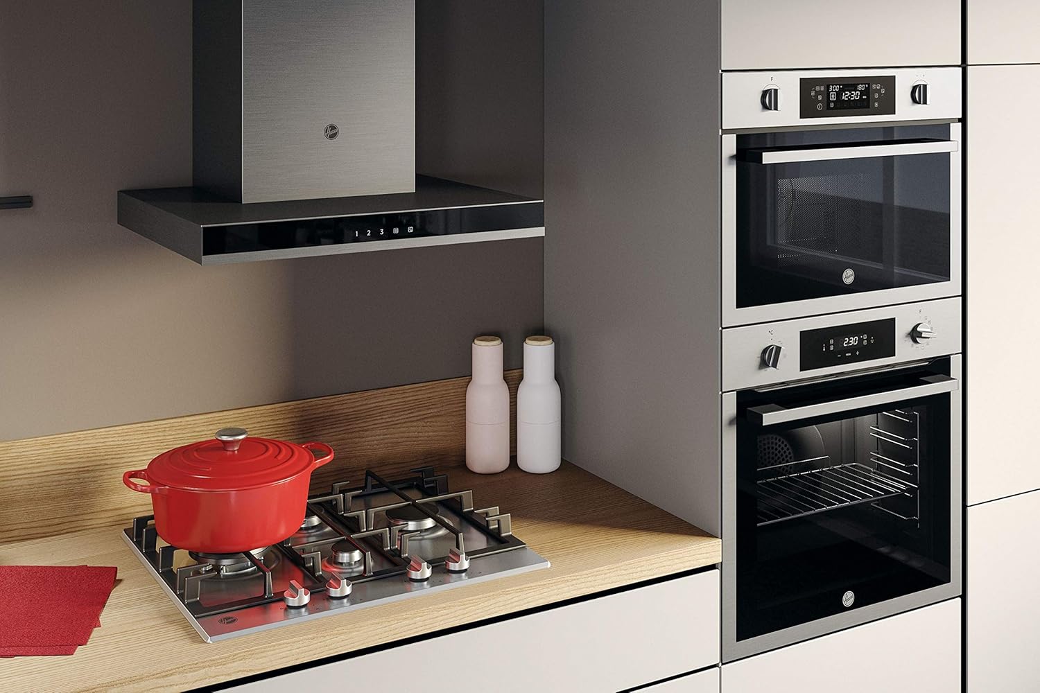 Hoover H-Hood 300 HTS6CBK3X 60cm T Shaped Chimney Cooker Hood, Timer Function, Boost option,Stainless Steel