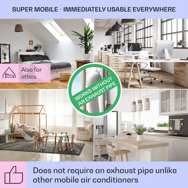 Klarstein 65W Portable Air Cooler, 4-In-1 Evaporative Air Coolers for Home, Silent with Night Mode, Humidifier, Ventilator, Small Water Cooler, 6 L Ice Fan Portable Cooler, 444m³/h Air Flow, White