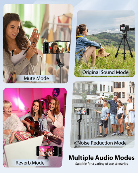 dralud 2 Pack Wireless Lavalier Microphone with Magnetic Clip, Microphone for iPhone Android Phone with USB-C, Mini Mic with Noise Cancellation for Video Recording TikTok YouTube