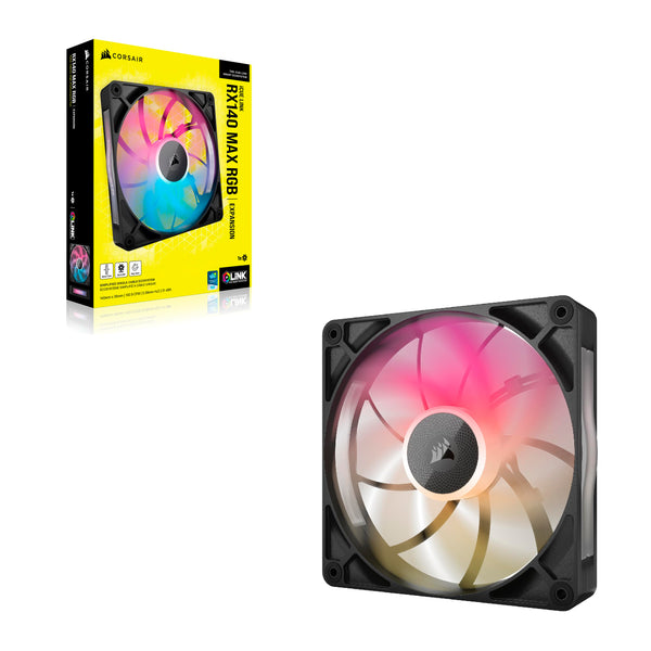 CORSAIR iCUE LINK RX120 MAX RGB 120mm PWM Thick Fans with iCUE LINK System Hub – High-Static Pressure – Magnetic Dome Bearing – Triple Pack – White