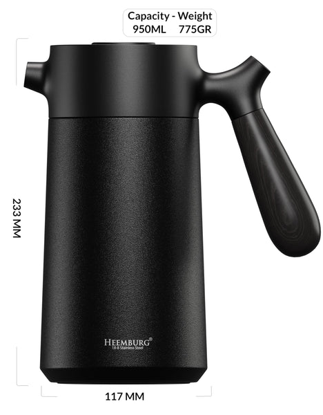 Heemburg French Press Thermal Coffee Maker Cafetiere Thermo Double Wall Insulated Vacuum Stainless Steel Manual Brewer