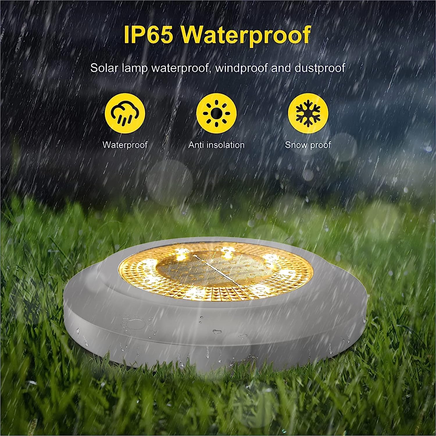 Solar Lights Outdoor Garden,600mAh Solar Ground Lights, 8 LED Solar Disk Lights for Garden Lawn Pathway Yard Landscape Walkway（8 Pack Bright White） ﻿