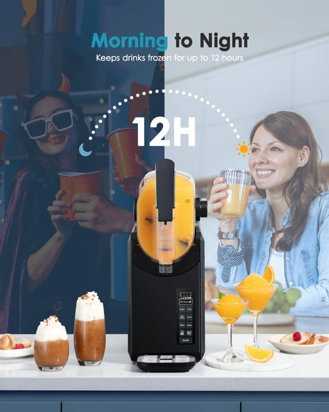 EUHOMY Slush Machine 2.6L Large Capacity Professional Frozen Drink Maker, No Ice Needed, Self-Cleaning, 5 Preset Programs & Child Lock, Slushie Machine for Frappés, Milkshake, Cocktail, Wine