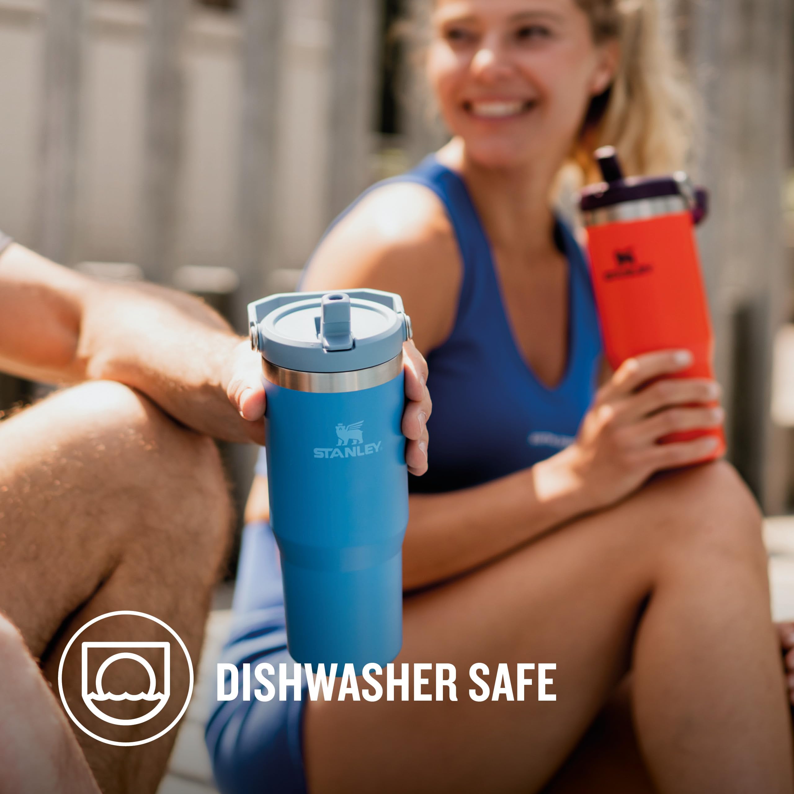 Stanley Flip Straw Tumbler 1.0 Water Bottle With Straw 0.89L - Keeps Cold For 12+ Hours - Easy To Carry - Dishwasher Safe - Stainless Steel Thermal Flask - BPA-Free Travel Mug - Navy