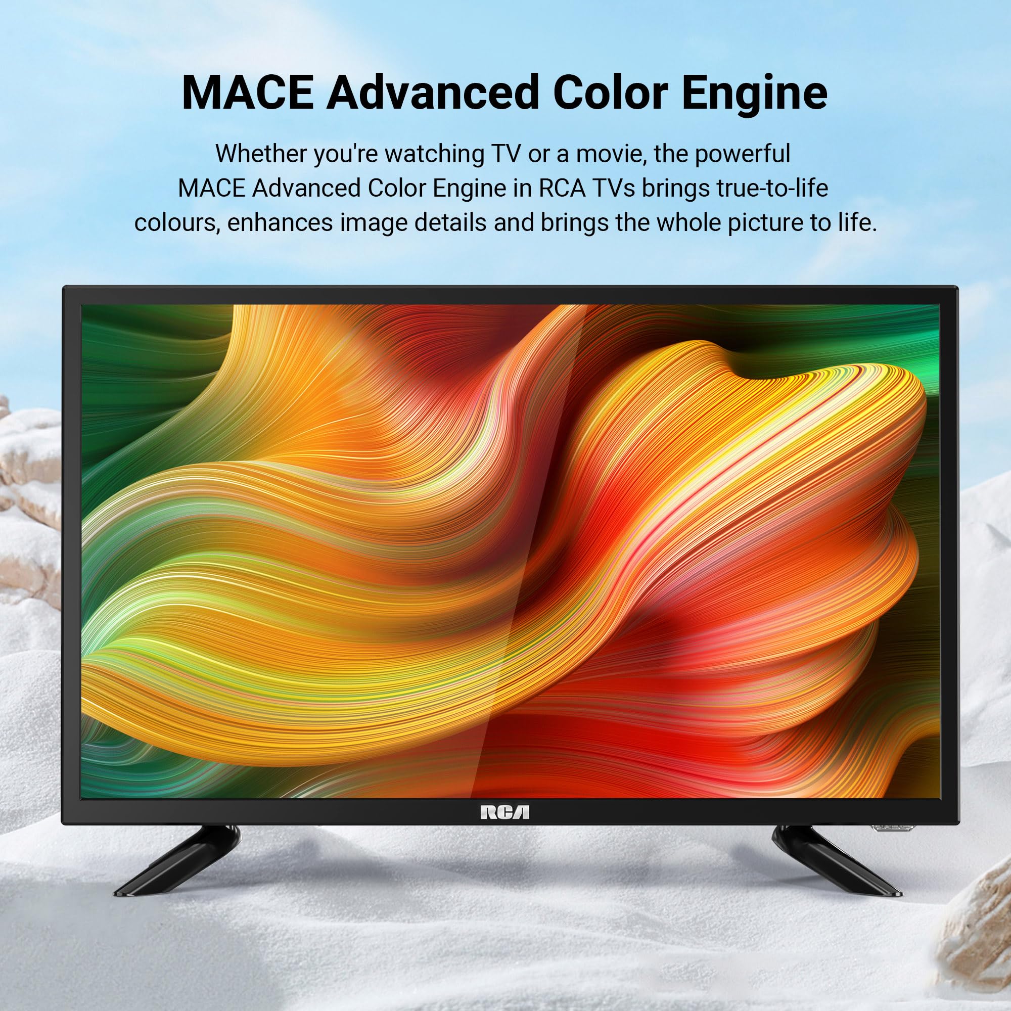 RCA RB24H2CU 24" inchFreeview HD TV DVB-T2/C/S2 Dolby Digital Audio, LED Backlighting Display, HDMI VGA PC SCART USB Travel Small TV for Motorhome and Campervan,Caravans,12 Volt