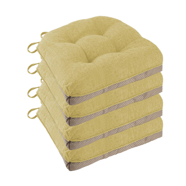 FlyGulls Non Slip Chair Cushions for Dining Chairs Set of 4 Kitchen Chair Cushions 18"x18"x3" Turfted Chair Pads Comfortable and Soft Seat Cushion