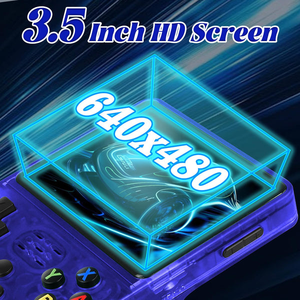 Blidinner R36S Retro Handheld Games Console -With Open Source Linux System,3000mAh Battery,3.5 Inch HD Screen,64G TF Card,20,000+ Classic Games,Portable Mini Game Console for Teens and Adults-Black