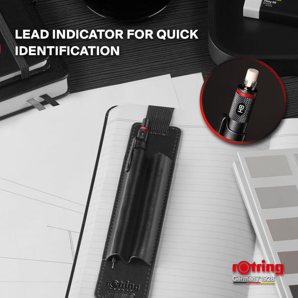 rOtring 600 3-in-1 Multicolour Pen and Mechanical Pencil | Black & Red Ballpoint Pen Tips | 1 Mechanical Pencil Tip (0.5mm) | Silver Barrel