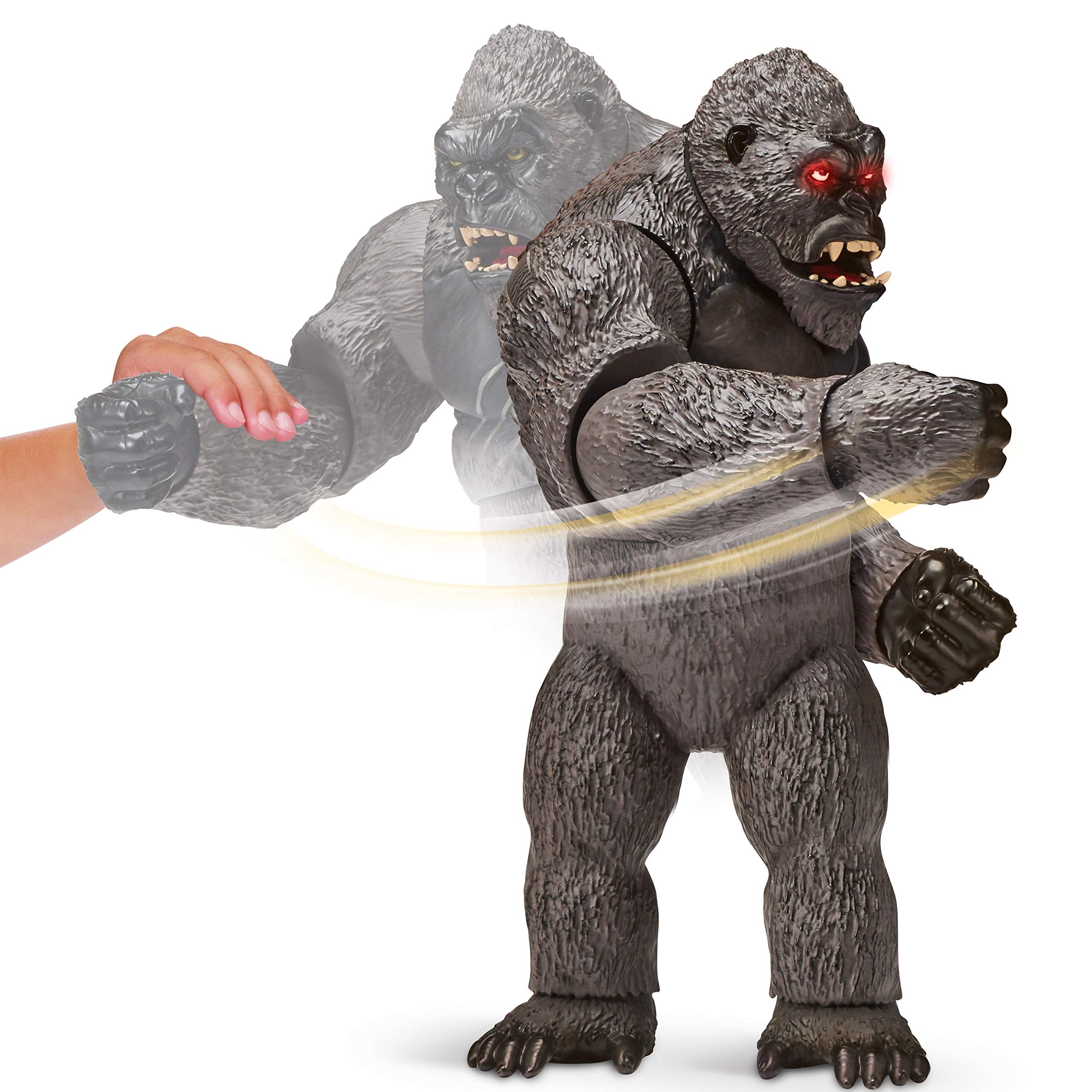 MonsterVerse Godzilla vs Kong 13 Inch Collectable Articulated Mega Kong Action Figure in Black, With Lights and Battle Sounds, Suitable for Ages 4 Years+