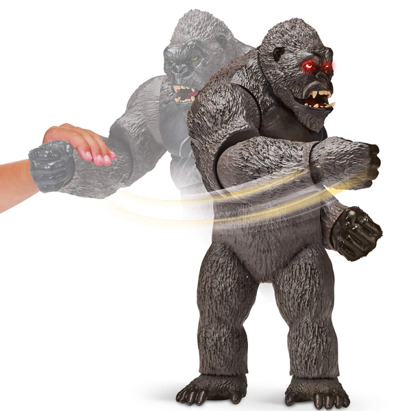 MonsterVerse Godzilla vs Kong 13 Inch Collectable Articulated Mega Kong Action Figure in Black, With Lights and Battle Sounds, Suitable for Ages 4 Years+