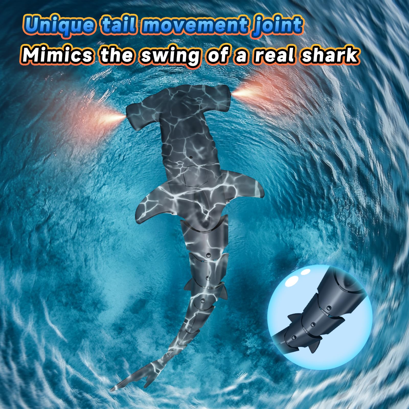 fygurso Remote Control Shark Toys High Simulation, Summer Water Toys for Kids, for Boys Ages 6+, Party Fun Games for Pool & Bath (Gray)