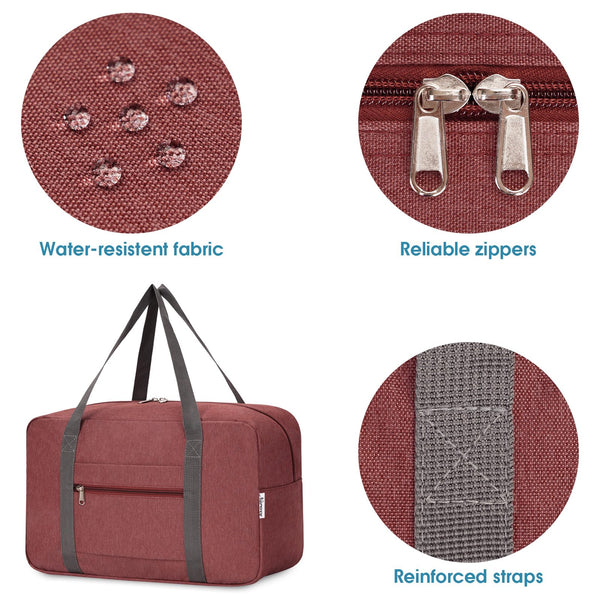 for Ryanair Airlines Cabin Bag 40x20x25 Underseat Foldable Travel Duffel Bag Holdall Tote Carry on Hand Luggage Overnight for Women and Men 20L (Black)