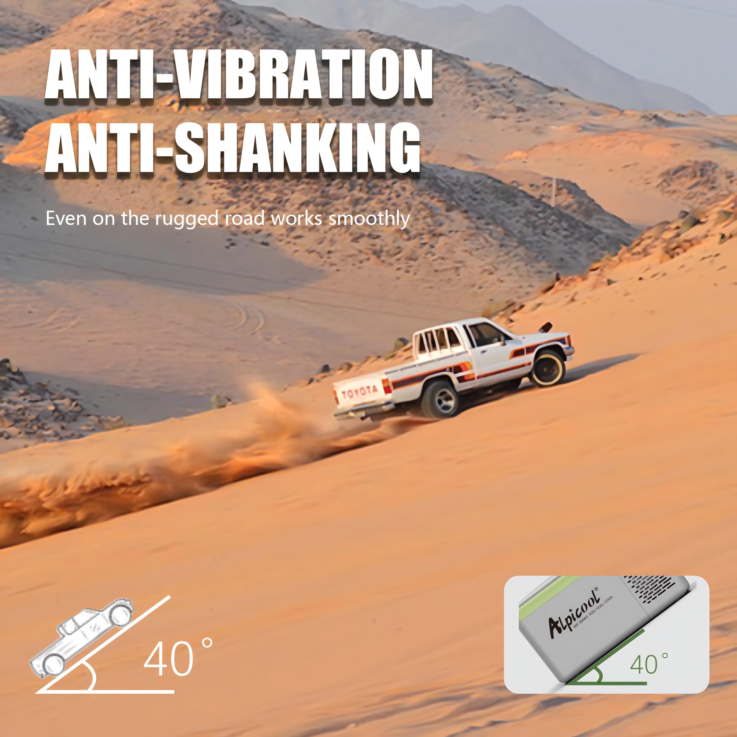 Alpicool C9PT 9L Compressor Car Fridge Freezer, DC 12v Camping Refrigerator, Portable Mini Cool Box for TruckCampervanRVBoat, -20℃ to 20℃